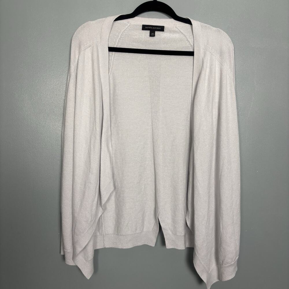 BANANA REPUBLIC Women’s BABY TERRY LIGHTWEIGHT CARDIGAN Light Gray Cover Wrap XS
